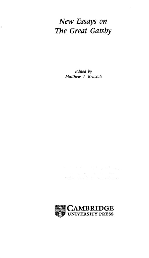 New essays on The Great Gatsby