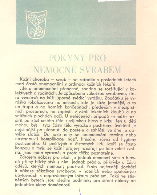 Pokyny pro nemocné svrabem