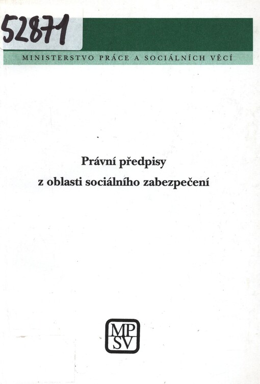 Právní předpisy z oblasti sociálního zabezpečení