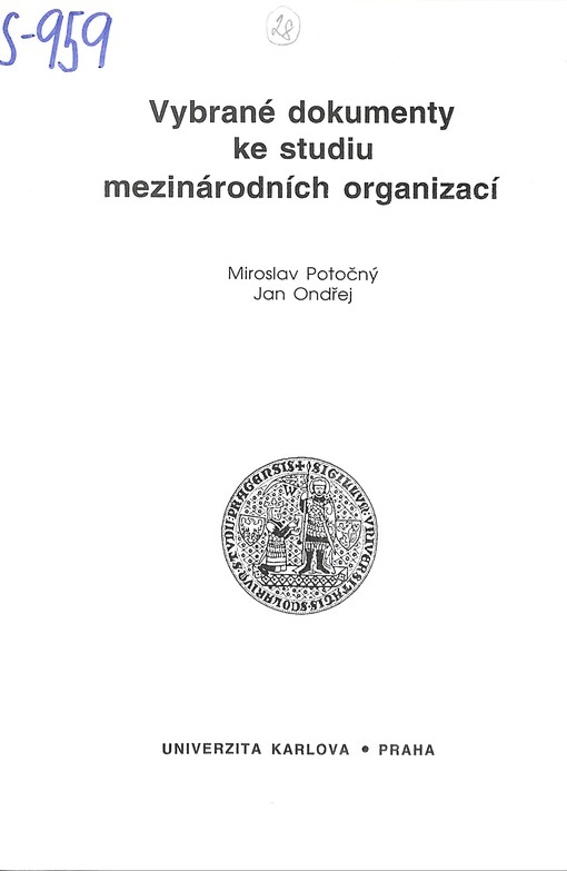 Vybrané dokumenty ke studiu mezinárodních organizací