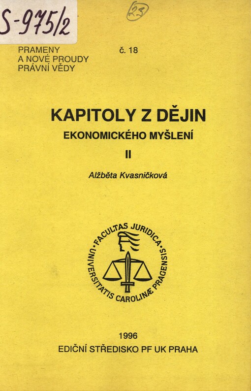 Kapitoly z dějin ekonomického myšlení. II