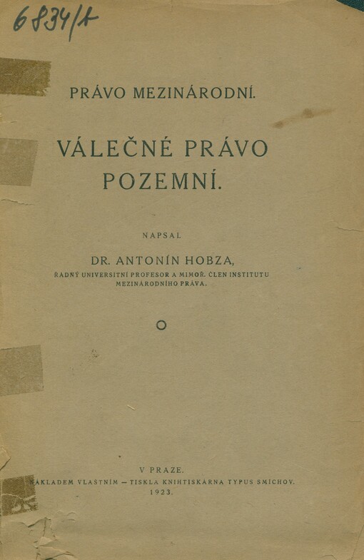 Právo mezinárodní: válečné právo pozemní
