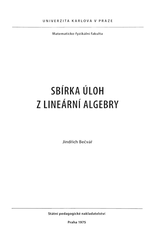 Sbírka úloh z lineární algebry