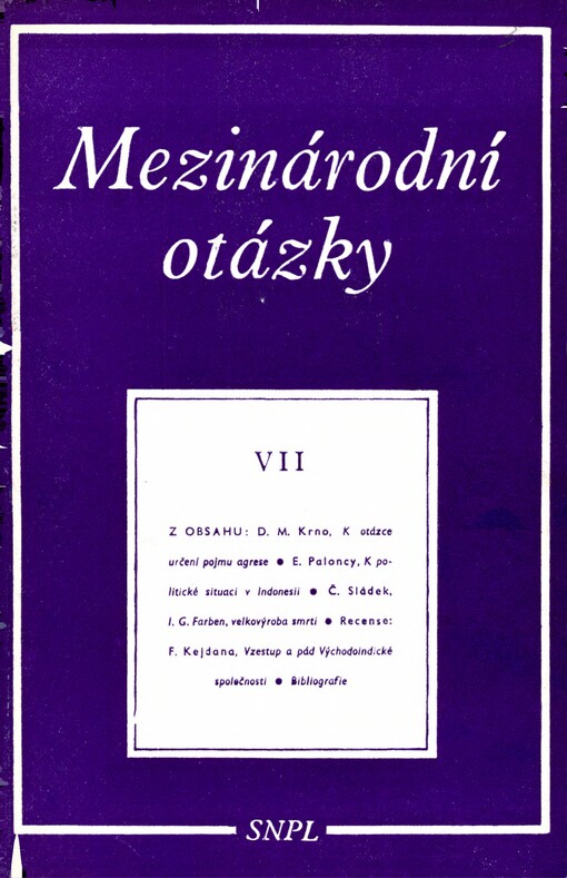 Mezinárodní otázky: Sborník statí o mezinárodní politice. 7. sv