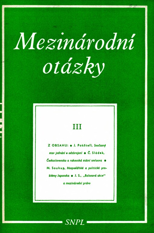 Mezinárodní otázky: sborník statí o mezinárodní politice. 3