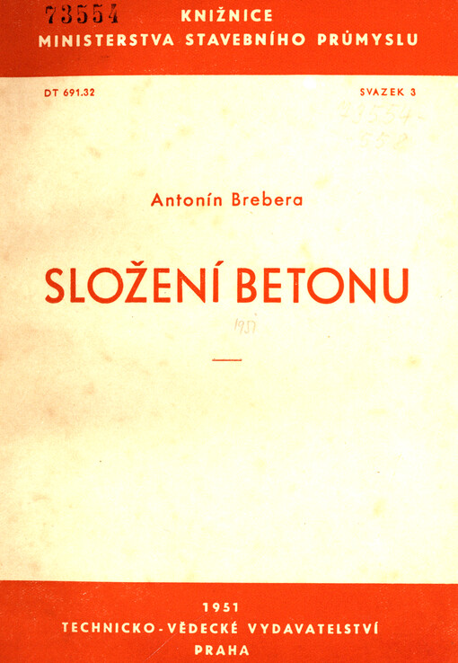 Složení betonu : určeno pro školení techn. kádrů