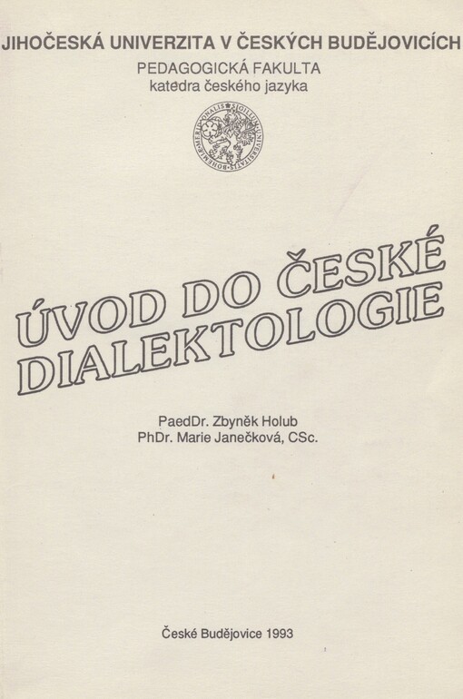 Úvod do české dialektologie: (s texty)