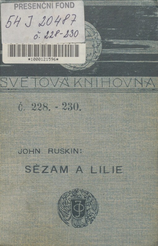 Sézam a lilie: tři přednášky