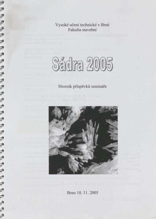 Sádra 2005: sborník příspěvků semináře : Brno, 10.11.2005