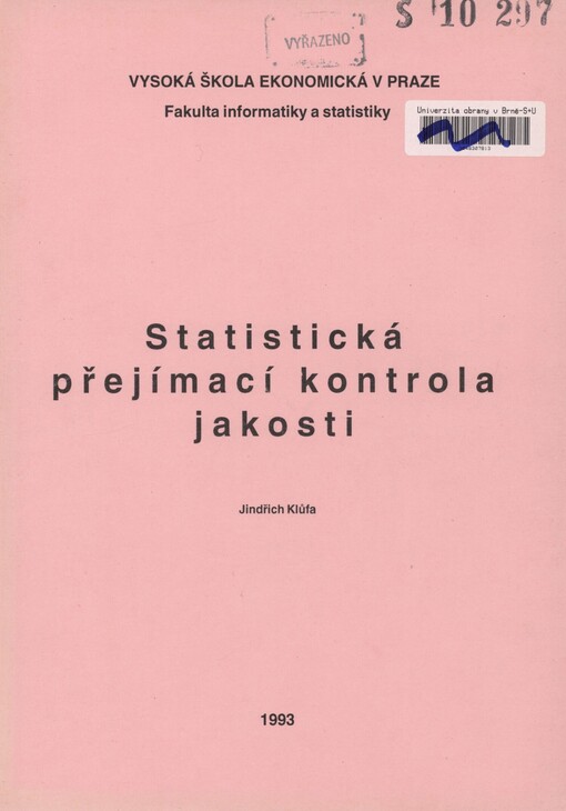 Statistická přejímací kontrola jakosti