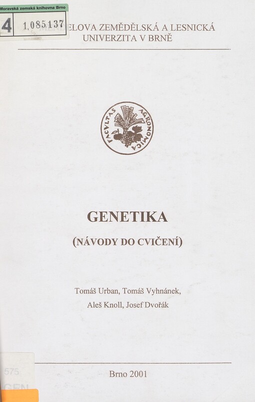 Genetika: (návody do cvičení)