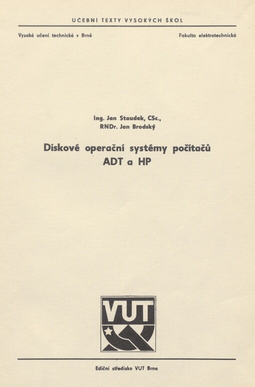 Diskové operační systémy počítačů ADT a HP