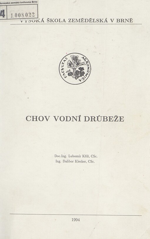 Chov vodní drůbeže