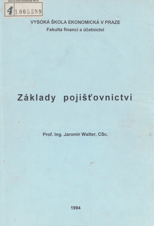 Základy pojišťovnictví