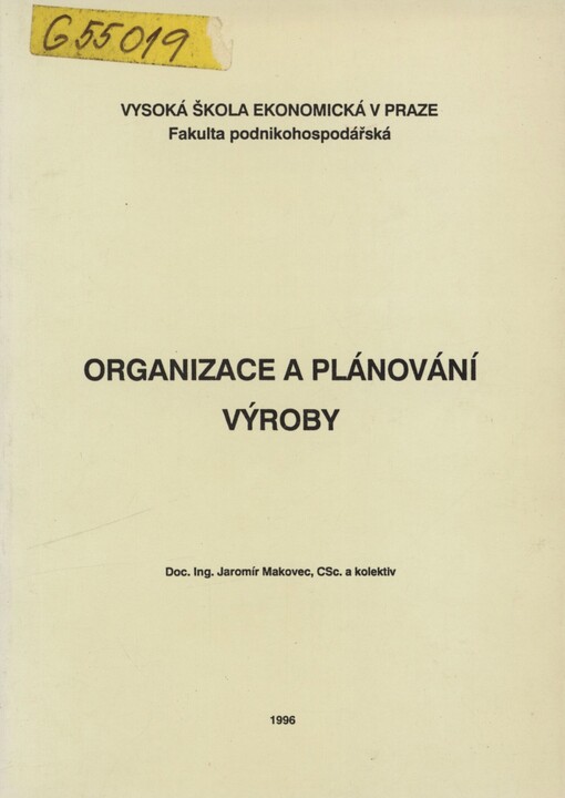 Organizace a plánování výroby