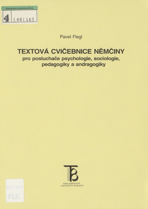 Textová cvičebnice němčiny pro posluchače psychologie, sociologie, pedagogiky a andragogiky
