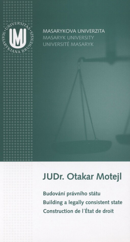 Budování právního státu: záznam přednášky konané dne 23. listopadu 2005 ve Velkém sále Kanceláře veřejného ochránce práv v Brně