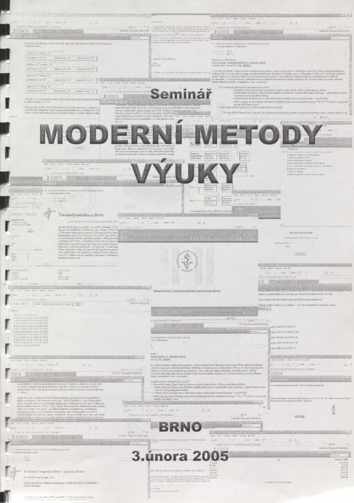 Moderní metody výuky: seminář : Brno 3. února 2005