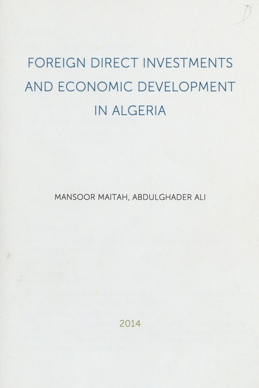 Foreign direct investments and economic development in Algeria
