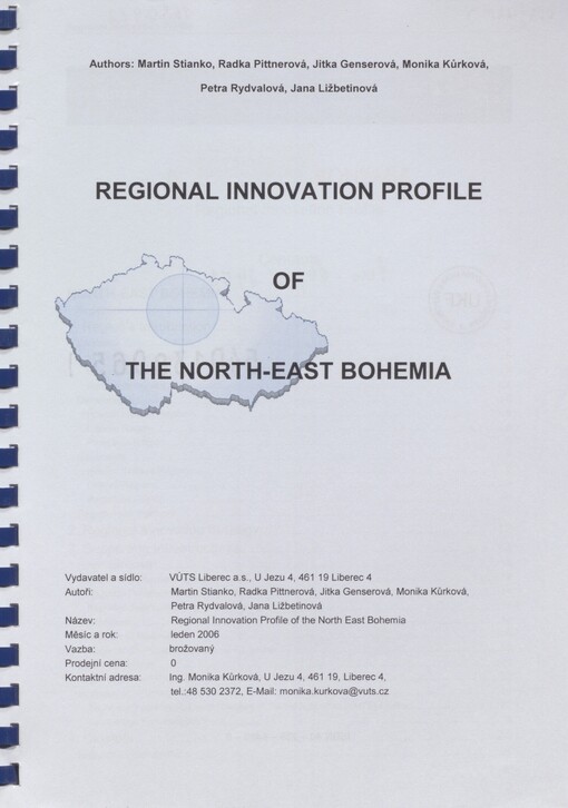 Regional innovation profile of the North-East Bohemia