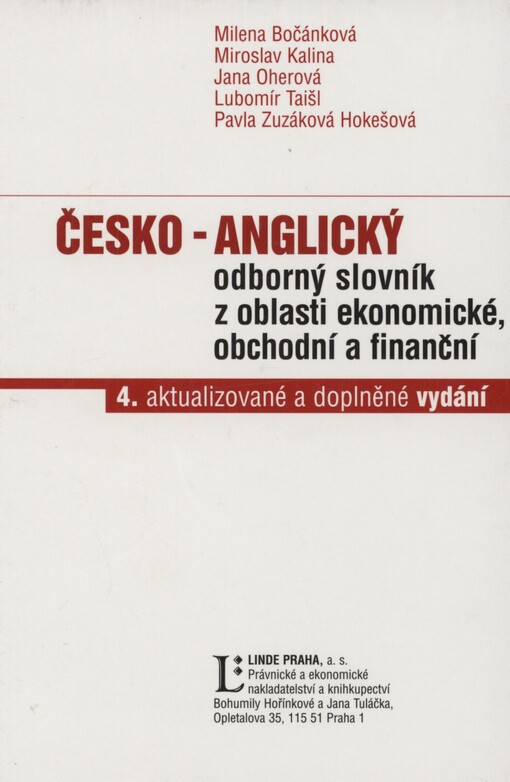Česko-anglický odborný slovník z oblasti ekonomické, obchodní a finanční
