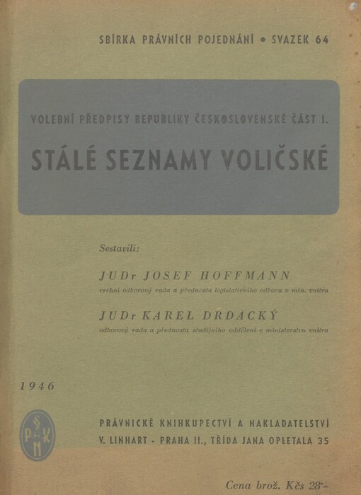 Stálé seznamy voličské: text zákona, prováděcí předpisy a vysvětlivky