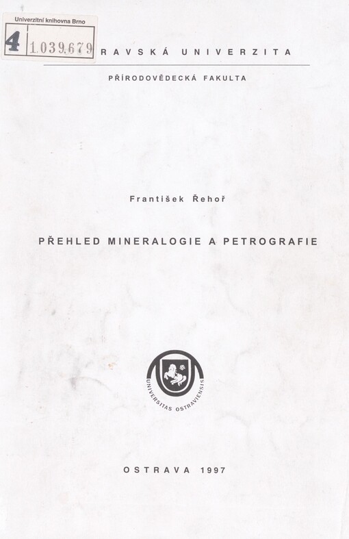 Přehled mineralogie a petrografie