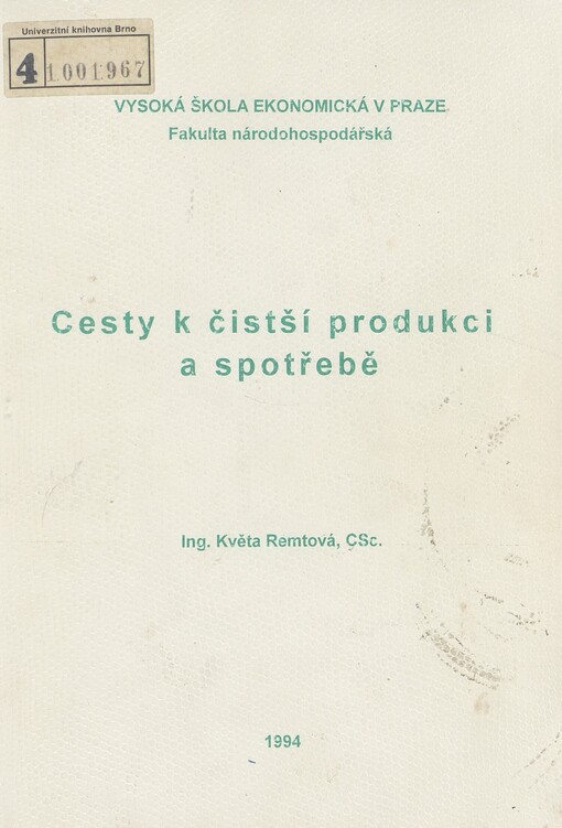 Cesty k čistší produkci a spotřebě