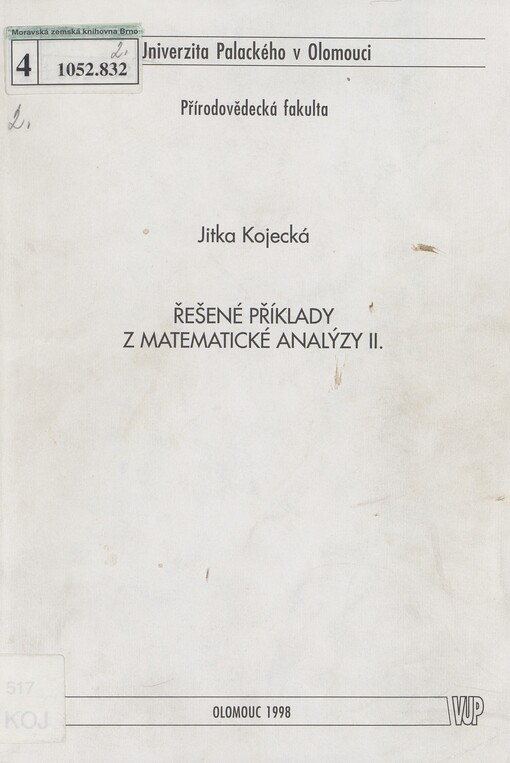 Řešené příklady z matematické analýzy II