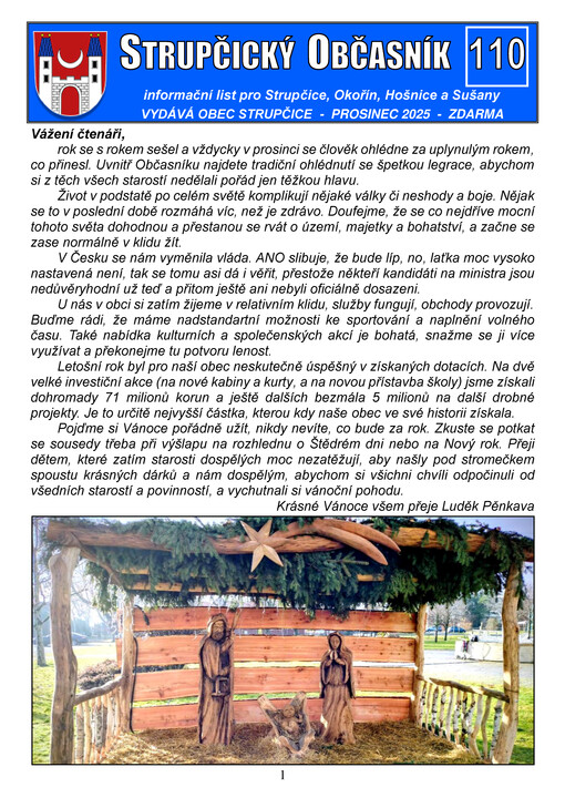 Strupčický občasník : informační list pro Strupčice, Okořín, Hošnice a Sušany