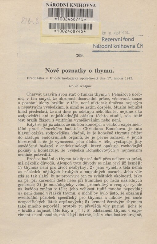 Nové poznatky o thymu