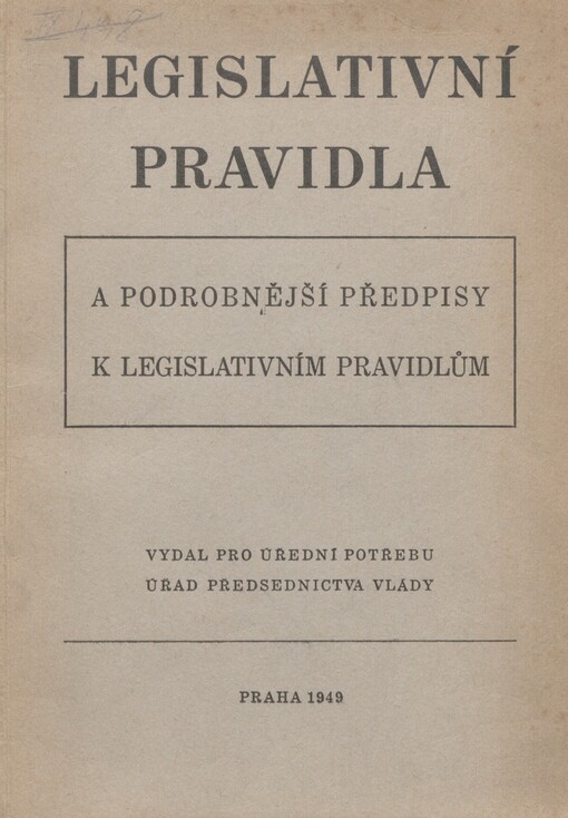 Legislativní pravidla a podrobnější předpisy k legislativním pravidlům