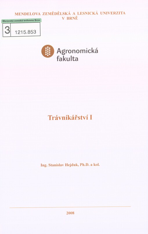 Trávníkářství I