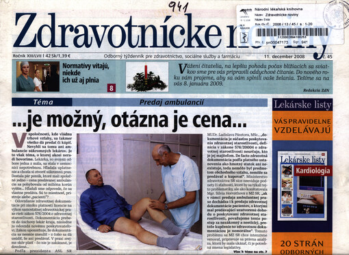 Zdravotnícke noviny : časopis odborných profesií v zdravotníctve a sociálnej starostlivosti
