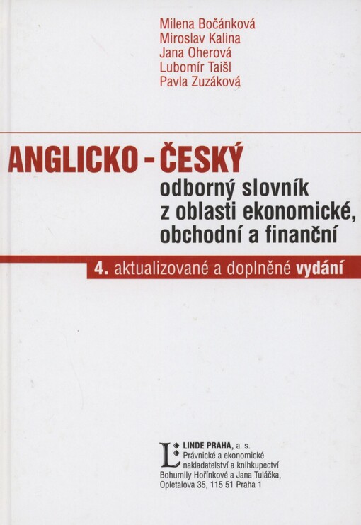 Anglicko-český odborný slovník z oblasti ekonomické, obchodní a finanční