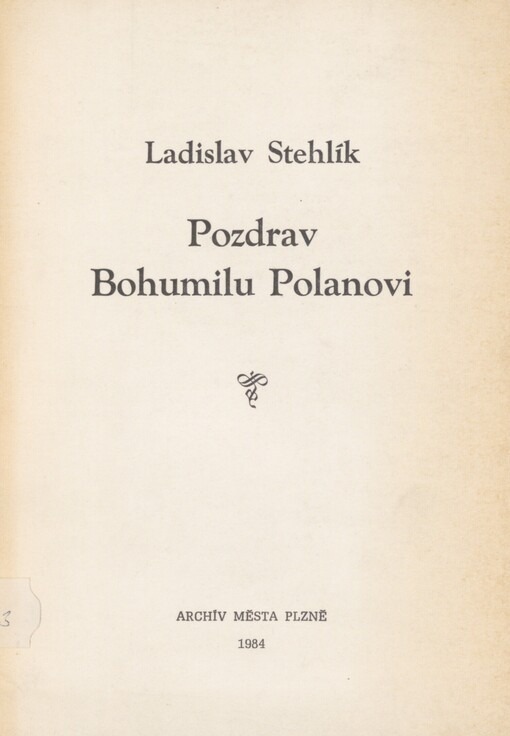 Pozdrav Bohumilu Polanovi