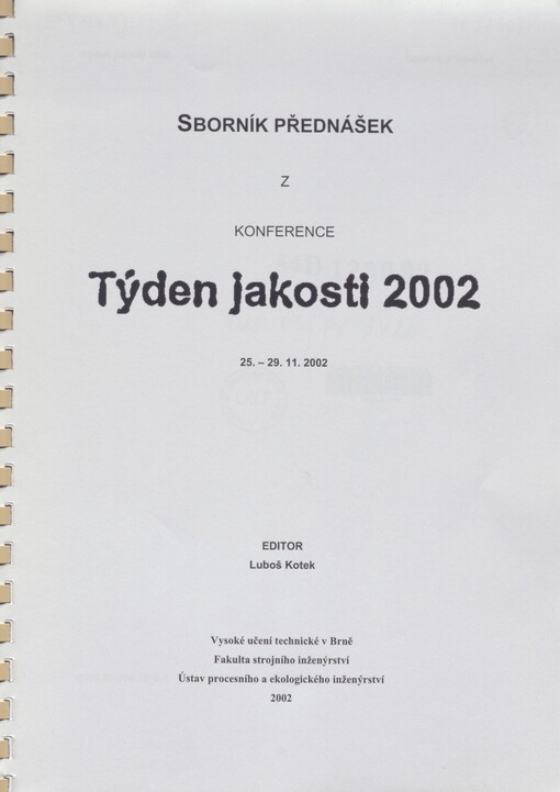 Týden jakosti 2002: 25.-29.11.2002 : sborník přednášek z konference