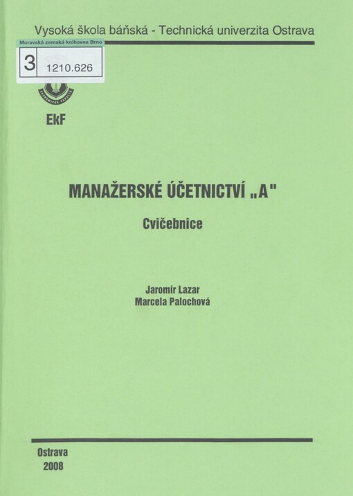 Manažerské účetnictví 