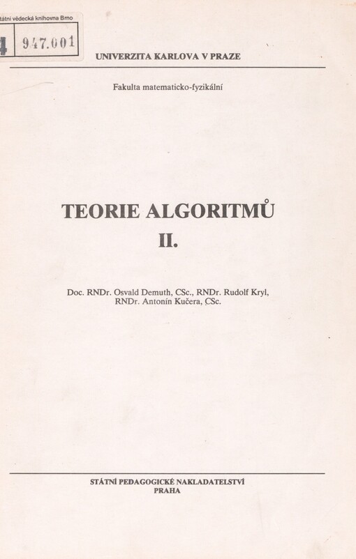 Teorie algoritmů II. 2
