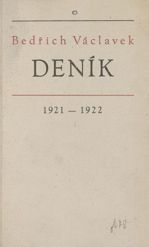 Deník 1921-1922