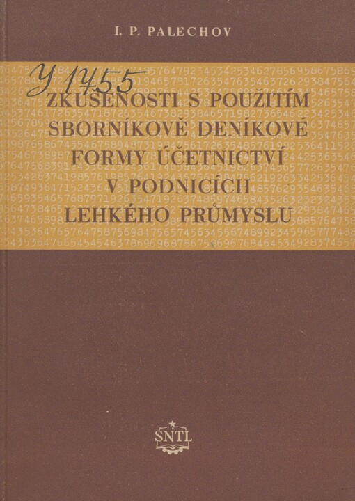 Zkušenosti s použitím sborníkově deníkové formy účetnictví v podnicích lehkého průmyslu