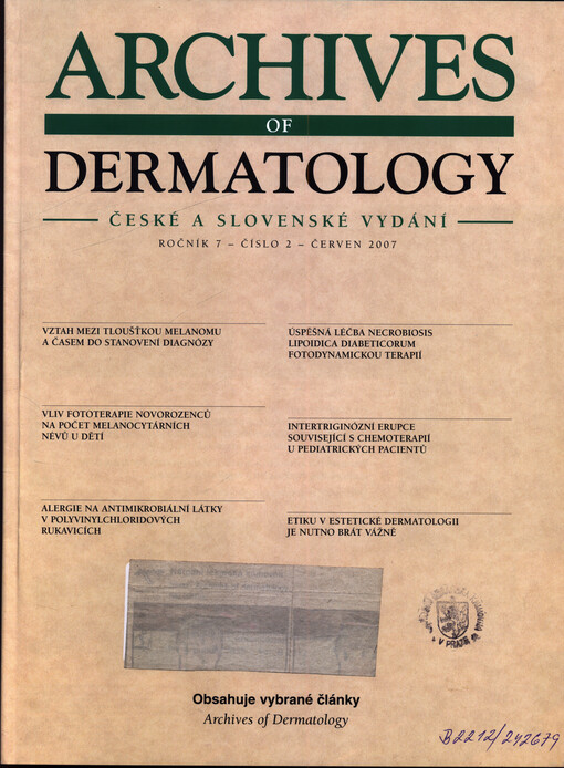 Archives of dermatology : české  a slovenské vydání