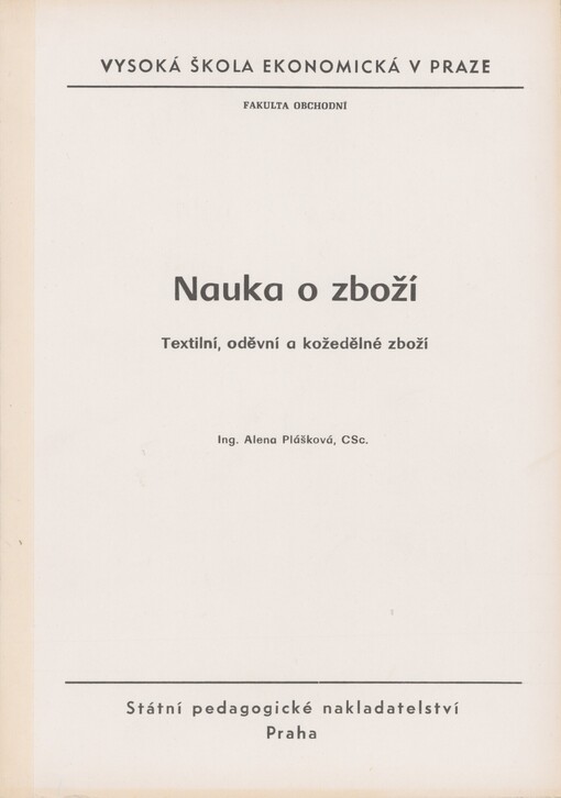 Nauka o zboží: textilní, oděvní a kožedělné zboží