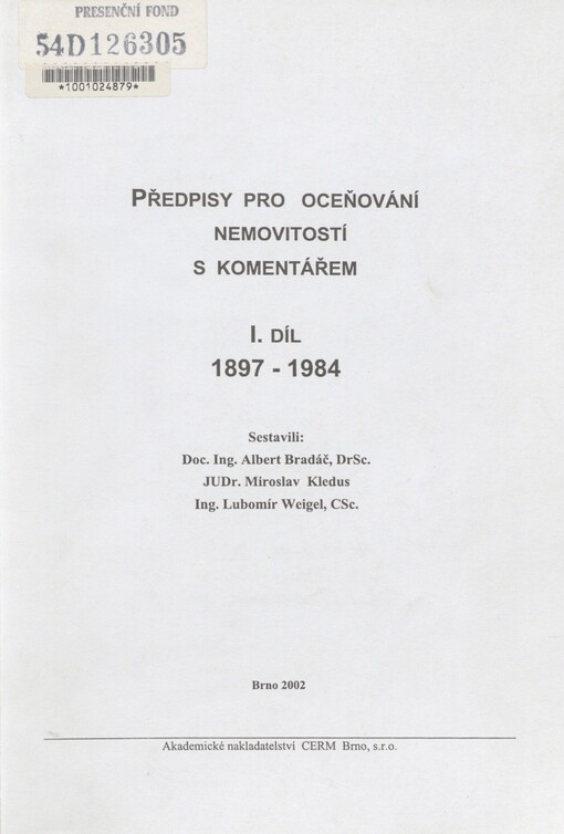 Předpisy pro oceňování nemovitostí s komentářem
