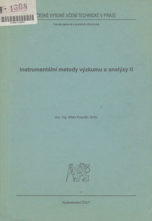 Instrumentální metody výzkumu a analýzy II