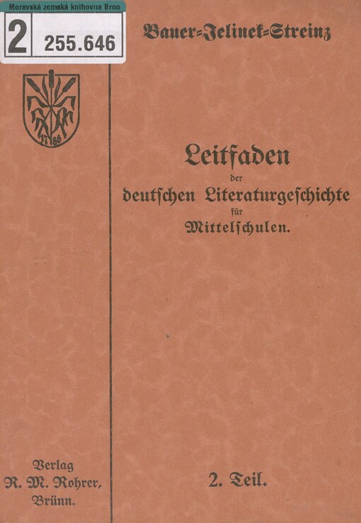 Leitfaden der deutschen Literaturgeschichte für Mittelschulen. 2. Teil (für die 6. Klasse)