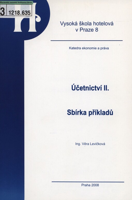 Účetnictví II: sbírka příkladů