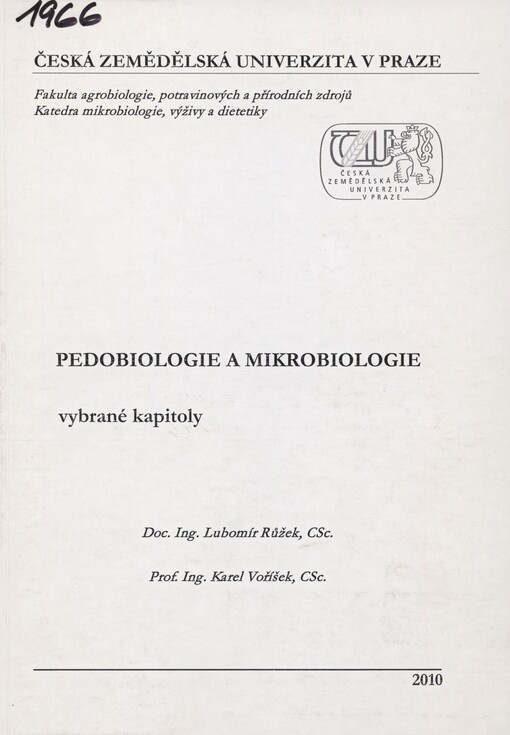 Pedobiologie a mikrobiologie: vybrané kapitoly