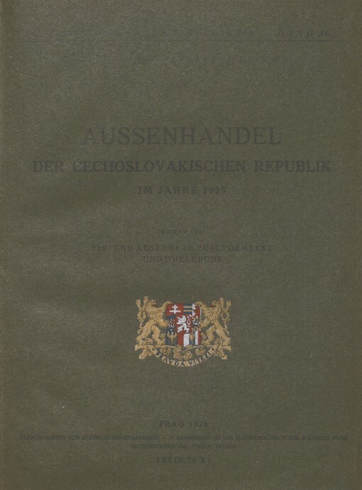 Aussenhandel der Čechoslovakischen Republik im Jahre 1925