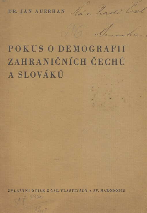 Pokus o demografii zahraničních Čechů a Slováků